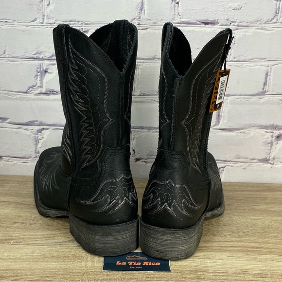Ariat Rambler Phoenix Black Leather Western Cowboy Boots - Picture 4 of 9